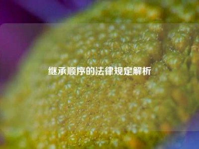继承顺序的法律规定解析