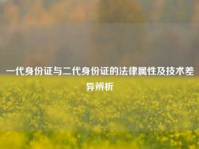 一代身份证与二代身份证的法律属性及技术差异辨析