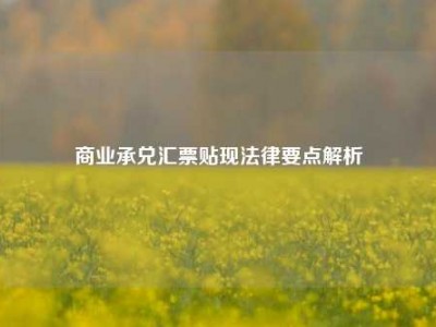 商业承兑汇票贴现法律要点解析