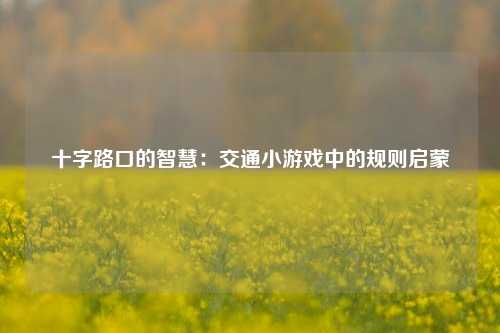 十字路口的智慧：交通小游戏中的规则启蒙